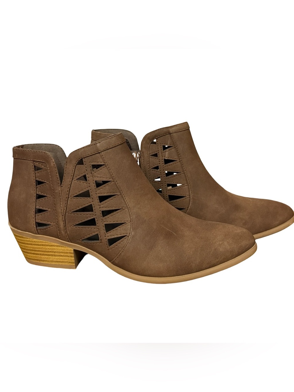 Ankle Booties Soda Chance Women's Shoes Size 11 Brown Perforated Cut Out New